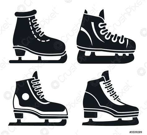 Boot Ice Skates Icon Set Simple Style Stock Vector Crushpixel