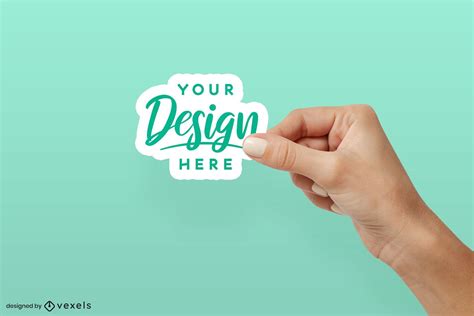 Right Hand Holding Sticker Mockup Psd Editable Template