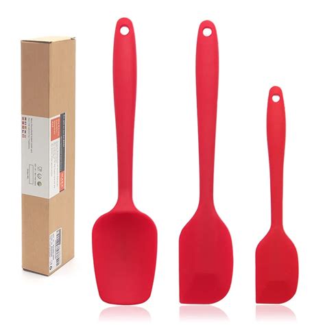 Pc Silicone Spatula Set Heat Resistant Baking Spoon Cake Spatula Blade