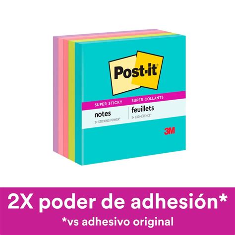 Nota Adhesiva M Post It Super Sticky Cubo X Mm