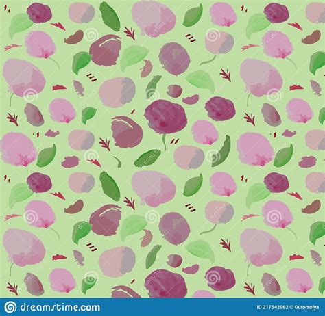 Watercolor Hand Drawn Floral Seamless Pattern Spring Blossom Stock