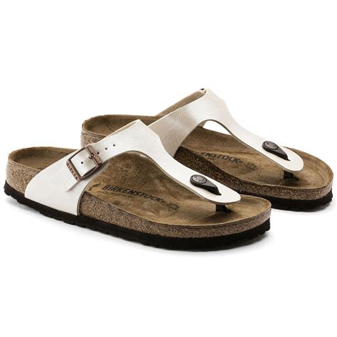 Ciabatta Infradito Birkenstock Gizeh Birko Flor Bianco Perlato