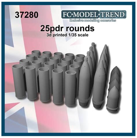 Ordnance QF Howitzer 25pdr Rounds 3D Printed FC ModelTrend 37280