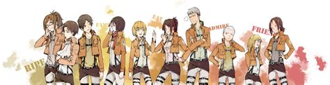 Armin Arlert Christa Renz Conny Springer Eren Jaeger Group Hanji Zoe Jean Kirchstein Levi