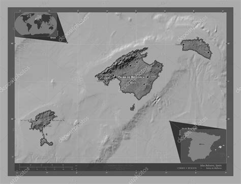 Islas Baleares Autonomous Community Of Spain Bilevel Elevation Map