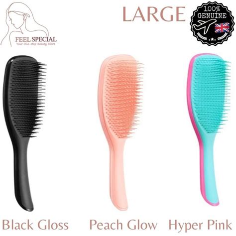 Tangle Teezer The Large Wet Detangler Peach Glow Black Gloss