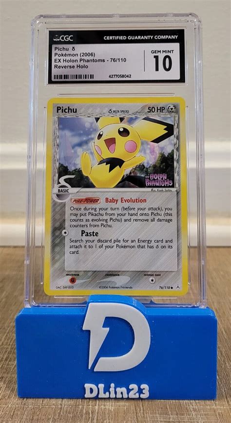 2006 POKEMON EX HOLON PHANTOMS PICHU REVERSE HOLO 76 110 CGC 10 GEM