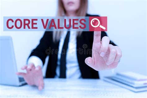 Writing Displaying Text Core Values Word Written On Principles Which