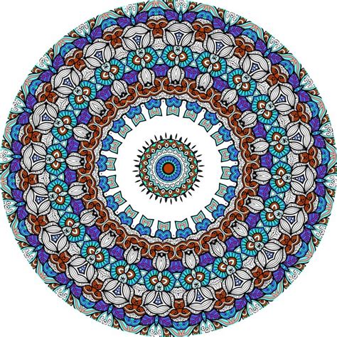 Mandalas Ornamento Redondo Decorativo Colorido Isolado No Fundo Branco