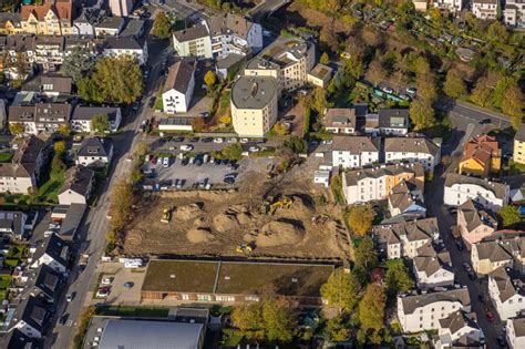 Luftaufnahme Wetter Ruhr Herbstluftbild Baustelle mit Erschließungs