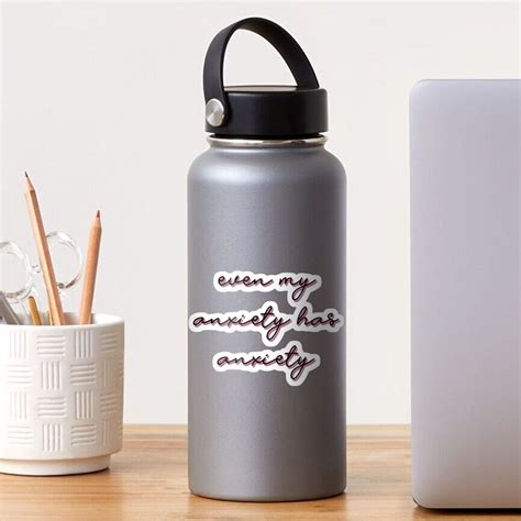 Cursive Anxiety Quote Sticker By Miaredwine Redbubble