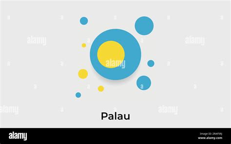 Palau Flag Bubble Circle Round Shape Icon Colorful Vector Illustration