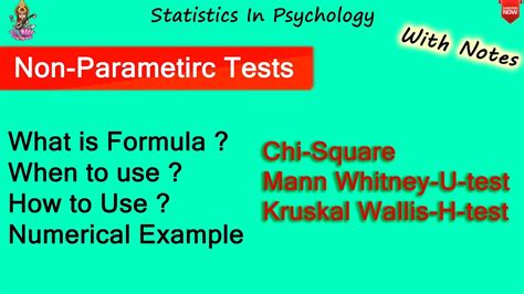 Non Parametric Statistical Test Chi Square Test Mann Whitney U