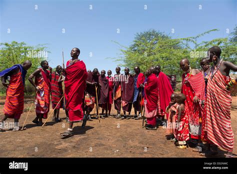 Maasai Dancing Kenya Stock Photo Alamy