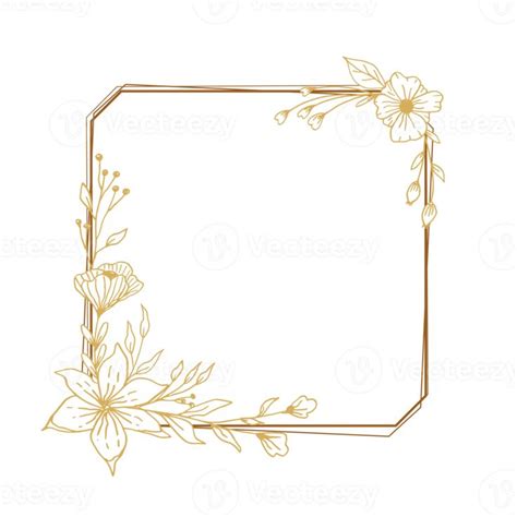 Elegant Gold Floral Border for Wedding Invitations