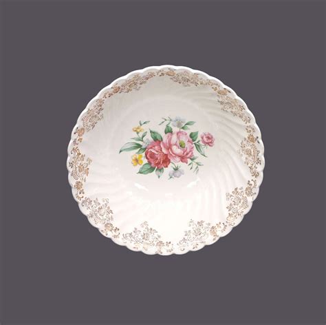 Johnson Brothers Round Serving Bowl Pink And Red Roses Yellow Blue