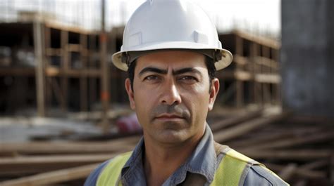 Premium Photo 30s Male Hispanic Civil Engineer With Determined Face