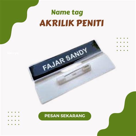 Jual Name Tag Resin Nama Dada Papan Dada Akrilik Kuningan Peniti Dokter