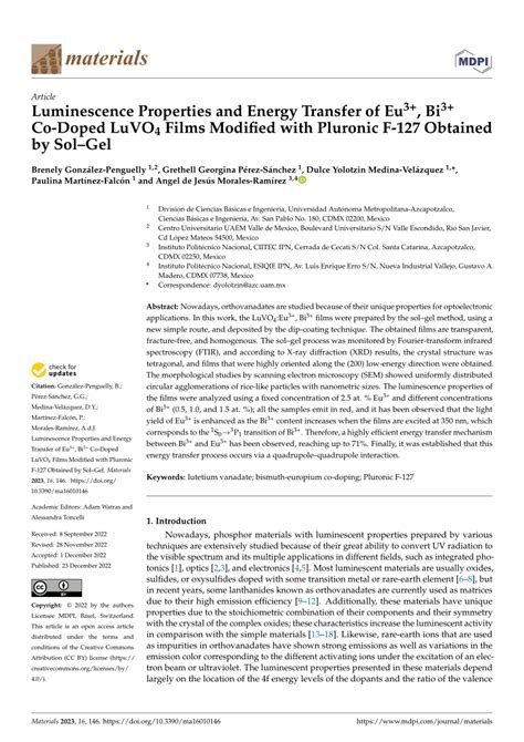 PDF Luminescence Properties And Energy Transfer Of Eu3 Bi3 Co