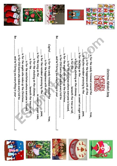 Christmas alphabet (song) - ESL worksheet by oriala