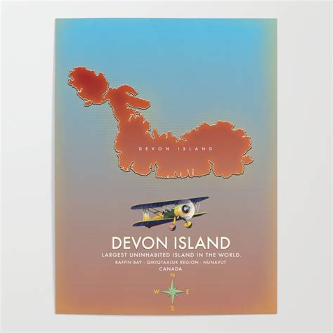 Devon Island Canada map. Poster by Nicks Emporium | Society6