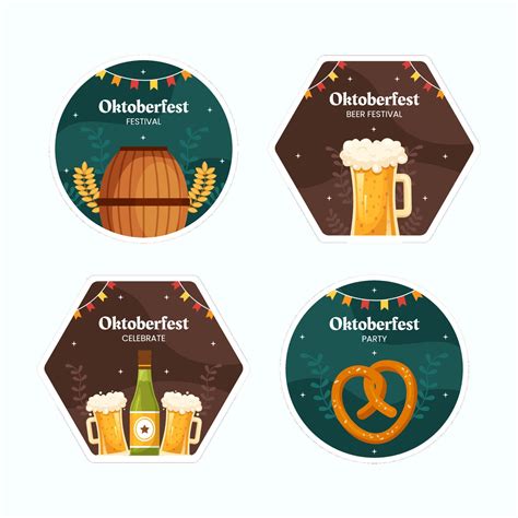 Oktoberfest Beer Festival Label Template Cartoon Background Vector Illustration 9668563 Vector ...