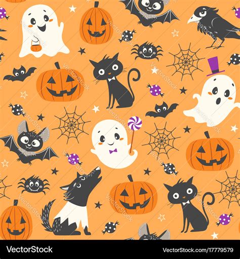 Cute Halloween Pattern Royalty Free Vector Image