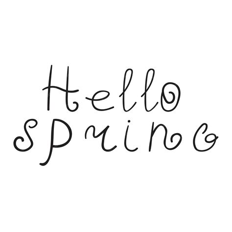 Premium Vector Handwriting Phrase Hello Spring Vector Illustration