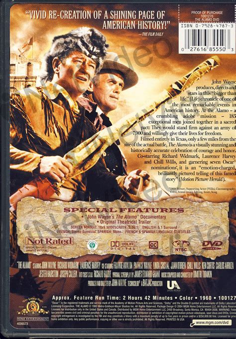 The Alamo John Wayne On Dvd Movie