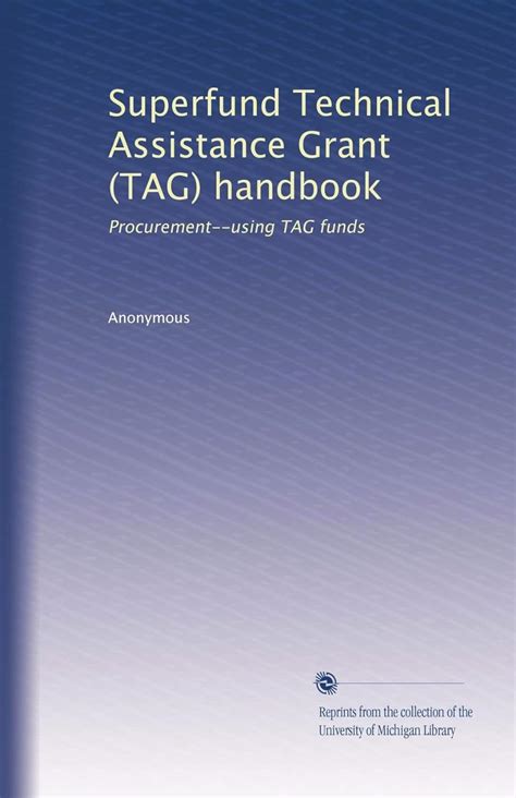 Amazon Co Jp Superfund Technical Assistance Grant Tag Handbook