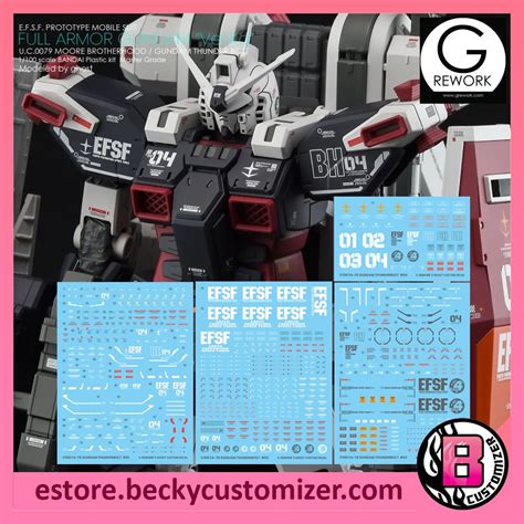 G Rework Mg Full Armor Gundam Ver Ka Thunderbolt Water Decal