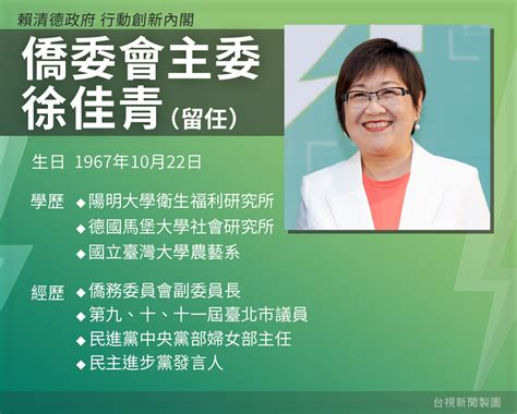 賴清德第5波內閣人事！留任4閣員 陳淑姿出任主計長