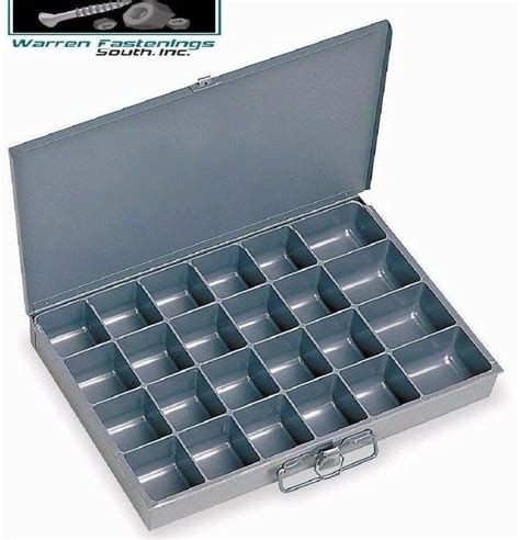 Metal 24 Hole Storage Bin Cabinet Tray For Nuts And Bolts 6 Pack Ebay