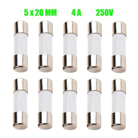 ZUPAYIPA Pack Of 10 Pcs F4AL Fast Blow Fuse 4A 4amp 250V Ceramic Fuses