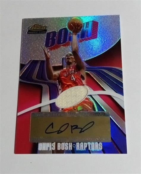 2003 04 Topps Finest Rookie Autograph Refractor 157 Chris Bosh 250