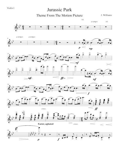 (PDF) Jurassic Park Theme - Violin I - DOKUMEN.TIPS