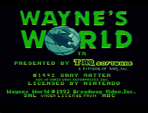 Waynes World Review For Genesis Not Worthy Not Worthy Gamefaqs