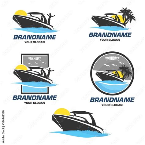 boat logos stock vector adobe stock