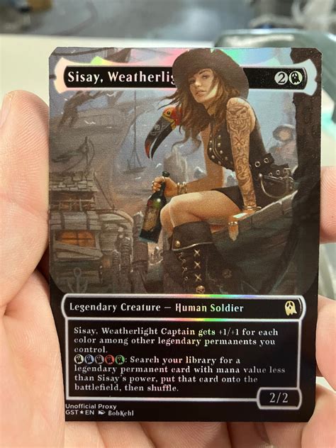 Sisay Weatherlight Captain Foil Borderless Metal Proxy For Commander