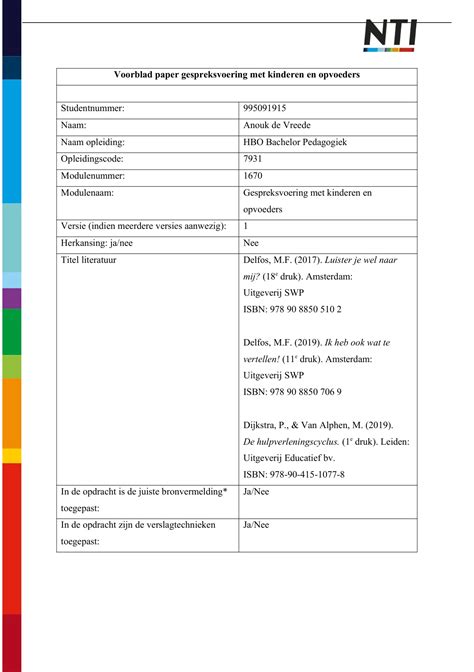 Paper Gespreksvoering Met Kinderen En Opvoeders 7 5 Gespreksvoering