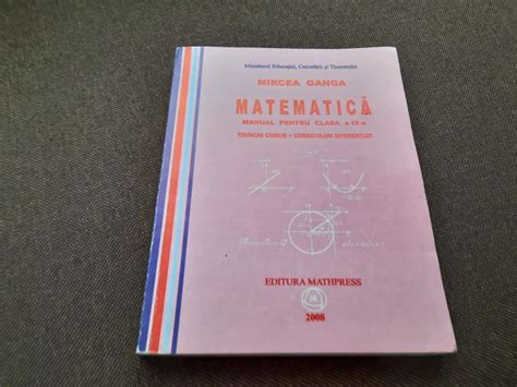 Matematica Manual Pentru Clasa A Ix A Profil M Mircea Ganga