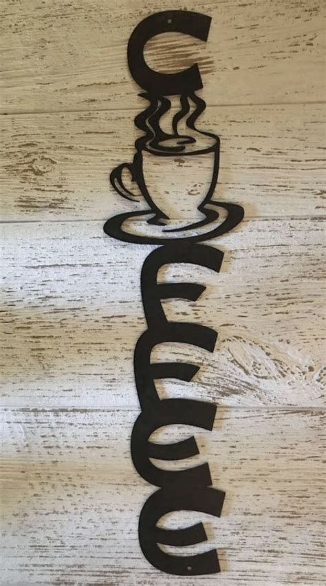 Metal COFFEE DECOR, rustic coffee wall art, coffee sign » Sign Performance