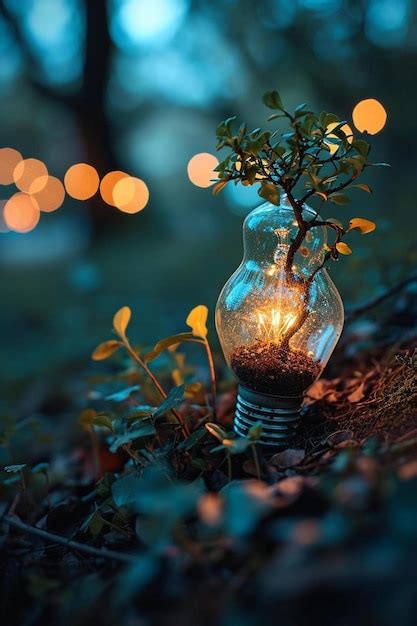 Premium Photo A Light Bulb With A Plant Inside Of It