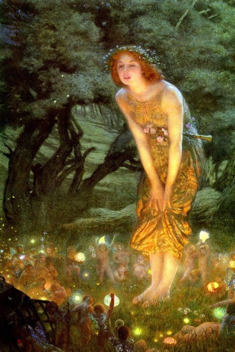 Midsummer Eve Girl Fairy Forest Little Fairies 1909 By Edward Etsy