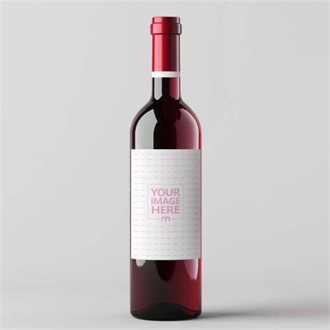 Ros Wine Bottle Label Mockup Generator In Isolated Background