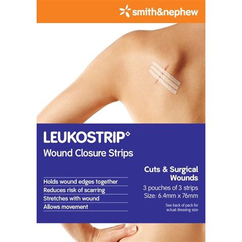 Leukostrip Wound Closure Strips 6 4mm X 76mm 3 Pack Buy Online In Australia Pharmacy Online