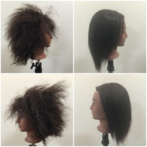 Before and after relaxer on textured hair | Permed hairstyles, Hair ...