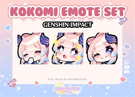 Genshin Impact Kokomi Emote Set For Twitch Discord Etsy Australia