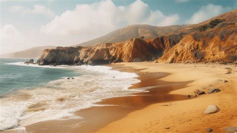 Captura De Morro De Praia Arenosa Hiperrealista Ilustra O Stock