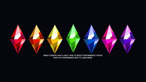 An Image Of Different Colored Diamonds On A Black Background With The